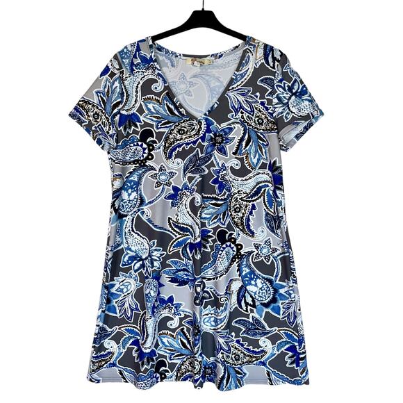 Aryeh Dress A-Line Paisley Stretch - Picture 1 of 5